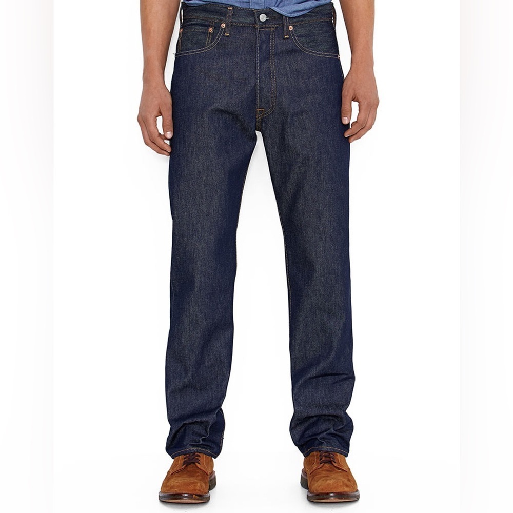 Levi’s Men’s Size 34 x 31 Classic 501 Button Fly Straight Leg Dark Wash Jeans